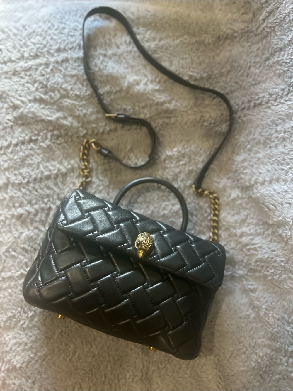 Kurt Geiger London Black Leather Kensington Top Handle Crossbody Handbag - Picture 2 of 14
